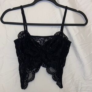 Elegant Lace Bralette W/ Adjustable Straps- Black